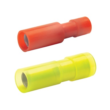 KLAUKE Rundstecker 0,5-1qmm 1020 verzinkt Isolierhülse PVC rot 100 Stück 