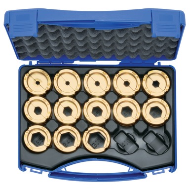 Crimping die set, 6-300 mm² R 22 in plastic case, 14 pcs